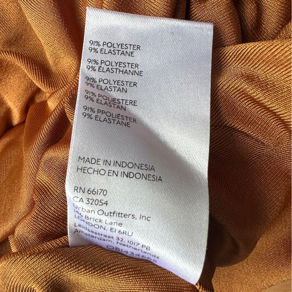 Free People Copper Rust Mini Skirt with Ruched Side Tie - Picture 5 of 6